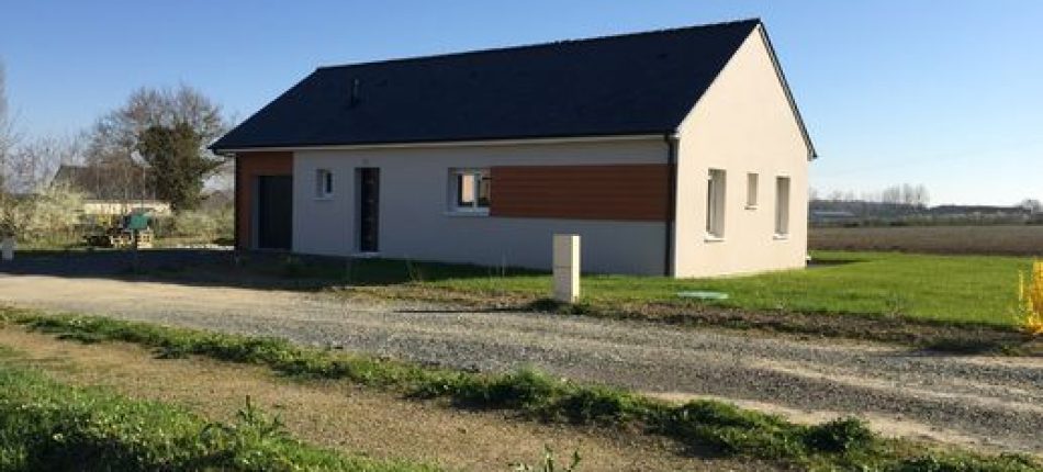 Construction d’une maison ossature bois en L de plain pied à Chanzeaux 