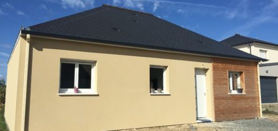 Construction d’une NATIBAN 4 pans maison de plain pied à SAINT AUBIN DES LANDES en ardoises Eternit avec Bardage Douglas teinte naturelle