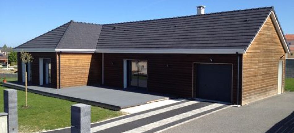 Construction maison ossature bois plain-pied modèle Natilys pour Mme B à Saint Doulchard 
